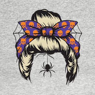 Spooky Messy Bun Hair T-Shirt